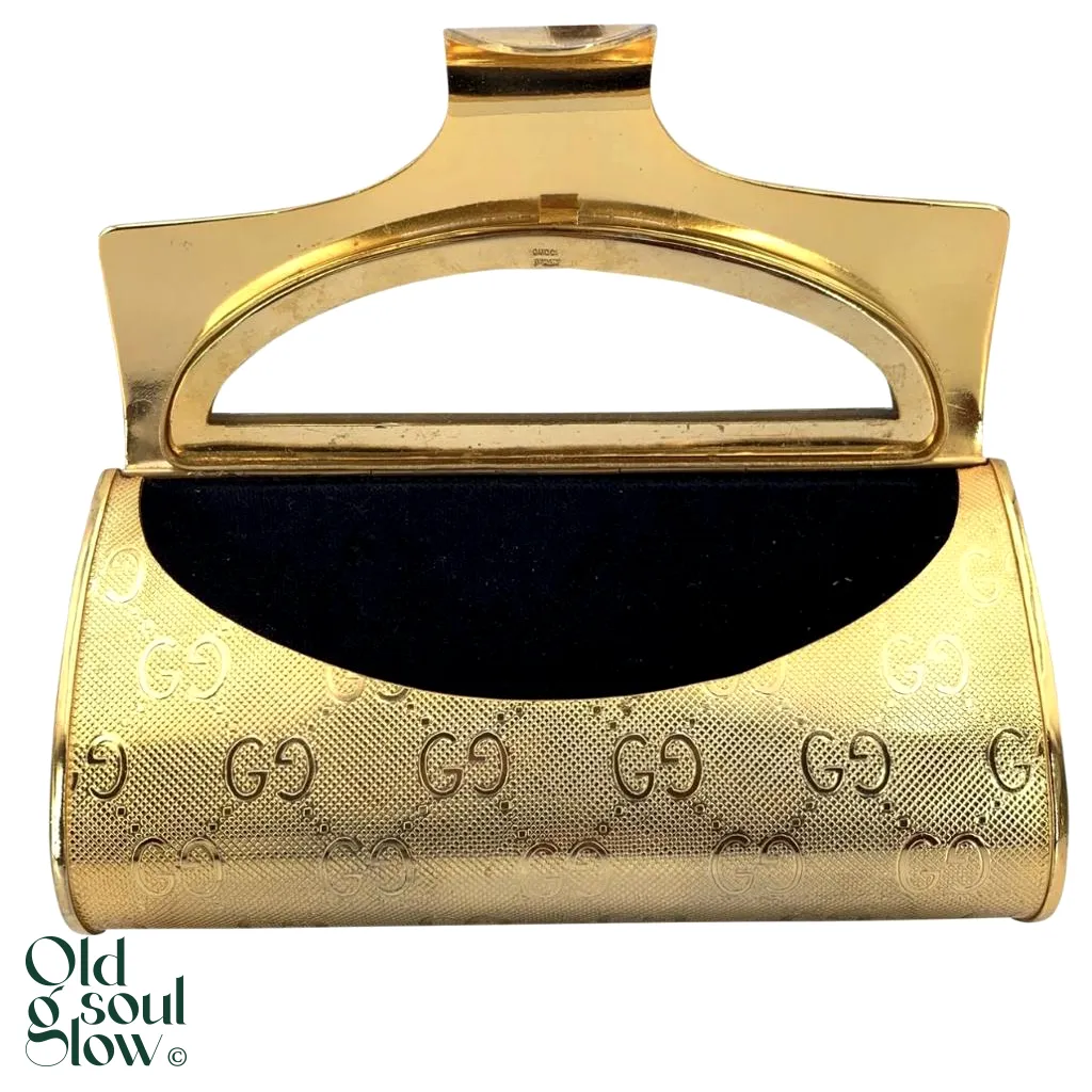 Gucci Vintage Gold GG Monogram Evening Clutch, view 2