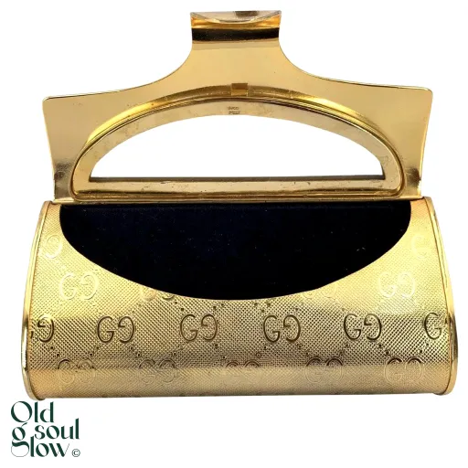 Gucci Vintage Gold GG Monogram Evening Clutch, view 2