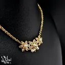 Vintage Christian Dior Gold Pearl & Crystal Floral Necklace, view 2