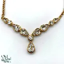 Gold-Tone Crystal Drop Statement Necklace by Christian Dior, view 2
