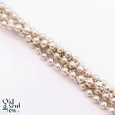 Sterling Silver Beaded Chain Necklace with Pink Gemstone Accent, view 3