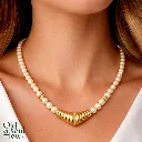 Pearl & Crystal Collar Necklace in Gold Tone by Christian Dior, view 4