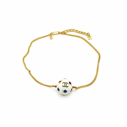 Vintage 98P Soccer Ball Rhinestone Choker, Rare Collector's Piece, view 2