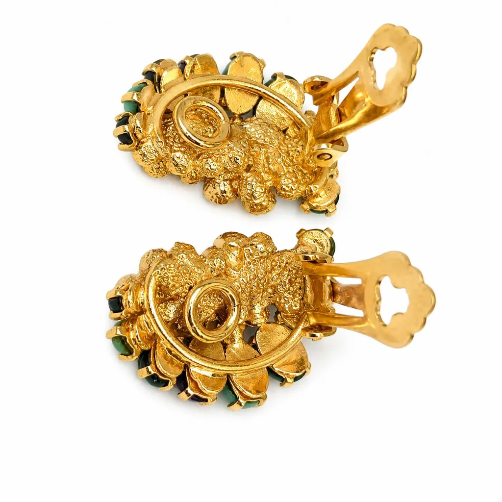 Christian Dior Crescent Cabochon Runway Earrings, view 2