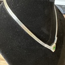 Christian Dior Vintage Triangle Green Crystal Necklace, Silver Tone, view 4