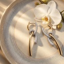 Gold Crystal Knot Drop Earrings, view 4