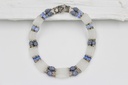 White Quartz and Blue Swarovski Crystal Necklace, Sterling Silver, view 2