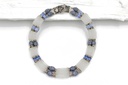 White Quartz and Blue Swarovski Crystal Necklace, Sterling Silver, view 2