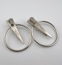 Gianni Versace Vintage 1980s Geometric Clip-On Earrings, Silver Tone, view 3