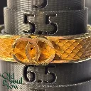 Chanel Vintage Python Interlocking Cuff Bracelet, view 2