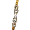 D'Orlan Vintage Swarovski Crystal V Necklace and Clip Earrings Set, Gold Tone, view 3