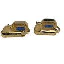 Christian Dior Vintage 1980s Blue Stone Pendant Necklace and Clip Earrings Set, Gold Tone, view 3