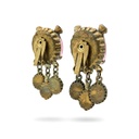 Vintage Pink Mottled Glass and Red Rhinestone Drop Clip Earrings, Attributed to Christian Dior by Kramer, view 2