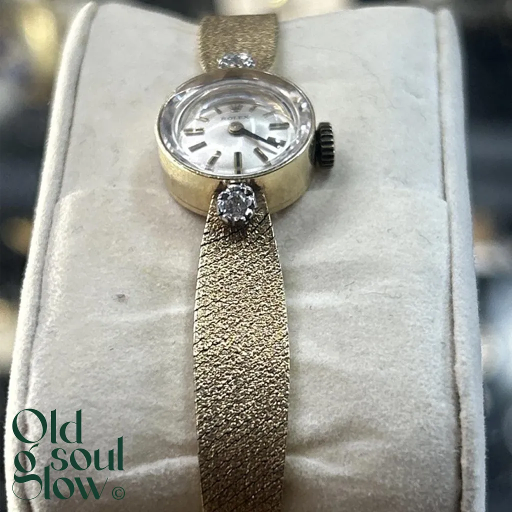 Rolex Vintage Ladies Cocktail Watch 14K Gold with Diamonds, view 2
