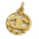 Chanel Vintage Rhinestone CC Pendant and Clip Earrings Set, Gold Tone, view 3