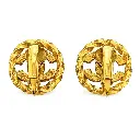 Vintage Gold Tone Rhinestone Clip-On Earrings, Iconic Design, view 2.webp