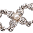 Swarovski Vintage 1990s Faux Pearl and Crystal Flower Choker, Rhodium Plated, view 2