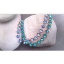 Vintage-Inspired Aquamarine and Light Sapphire Crystal Double-Strand Rivoli Choker, 14K Gold Plated, video