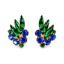 Vintage Green and Blue Marquise Rhinestone Necklace and Clip Earrings Set, Attributed to Juliana D&E, view 3