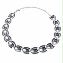 Renoir Sauteur Vintage Modernist Tulip Link Necklace, Sterling Silver, view 3