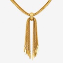 Monet Vintage 1960s Gold-Tone Waterfall Tassel Statement Necklace, view 2