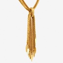 Monet Vintage 1960s Gold-Tone Waterfall Tassel Statement Necklace, view 3