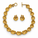 Anne Klein Vintage Collar Necklace and Pierced Earrings Set, Gold Tone, view 3