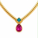 Swarovski Vintage Rhinestone Pendant Necklace and Earrings Set, Gold Tone, view 2