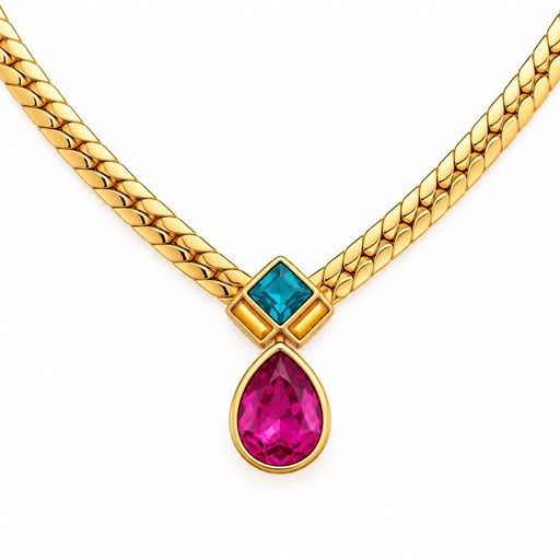 Swarovski Vintage Rhinestone Pendant Necklace and Earrings Set, Gold Tone, view 2