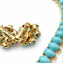 Trifari Vintage Faux Turquoise Bead Necklace and Earrings Set, Gold Tone, view 2