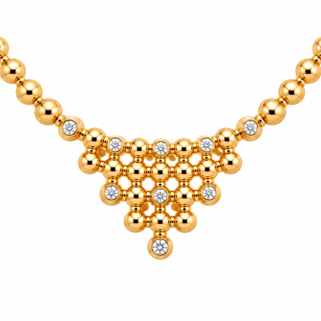 Christian Dior Vintage Crystal Bib Necklace, Gold Tone, view 2