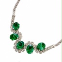 Christian Dior Vintage Emerald Green Crystal Choker, Silver Tone, view 2