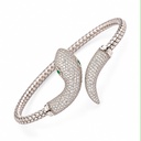 EBRUJEWELRY Serpent Pavé Sterling Silver Cuff Bracelet, view 2