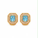Christian Dior Vintage Blue Crystal Necklace and Earrings Set, Gold Tone, view 3