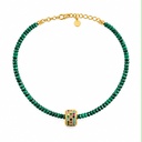 Vintage-Inspired Gold Heart Pendant and Malachite Bead Necklaces, Gold Tone (Set of both necklaces, view 3)