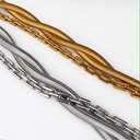 Vintage-Inspired Twisted Snake and Link Chain Layered Necklace, view 2