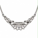 Trifari Vintage 1950s Coronet Clear Rhinestone Necklace, Silver Tone, view 2