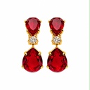 Christian Dior Vintage Pavé Crystal and Ruby Red Necklace and Clip-On Earrings, Gold Tone (Necklace and earrings set, view 3)