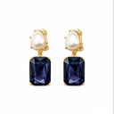 Oscar de la Renta Vintage Blue Crystal Necklace and Purple Crystal Clip-On Earrings, Gold Plated (Necklace and earrings set, view 3)