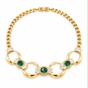 Givenchy Vintage Green Crystal and Baguette Necklace and Earrings Set, Gold Plated, view 2