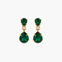 Christian Dior Vintage Green Crystal Leaf Necklace and Clip-On Drop Earrings, Gold Tone (set, view 3)