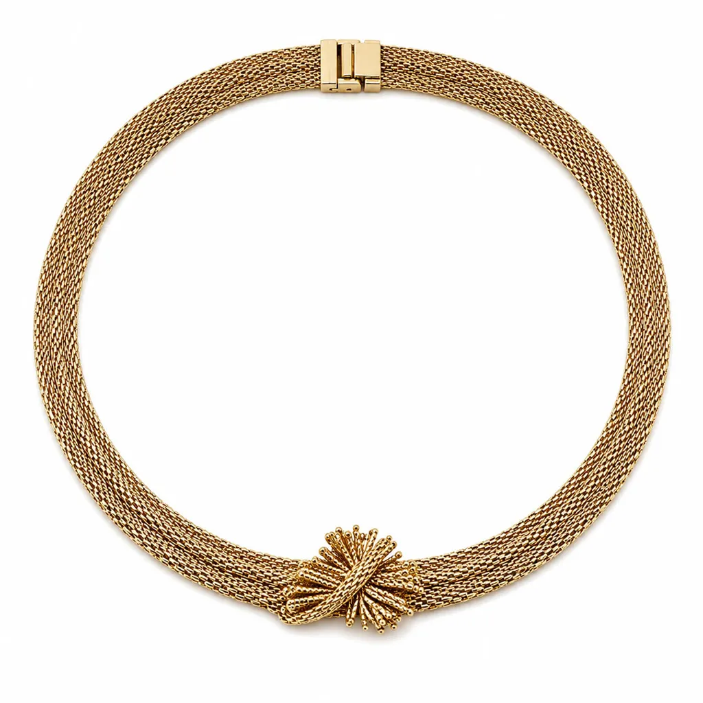 Dior Mesh Collar with Knotted Centerpiece