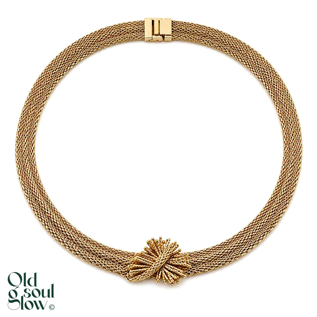 Dior Mesh Collar with Knotted Centerpiece