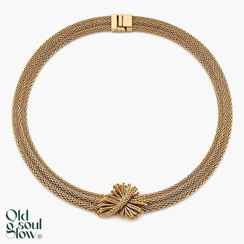 Dior Mesh Collar with Knotted Centerpiece