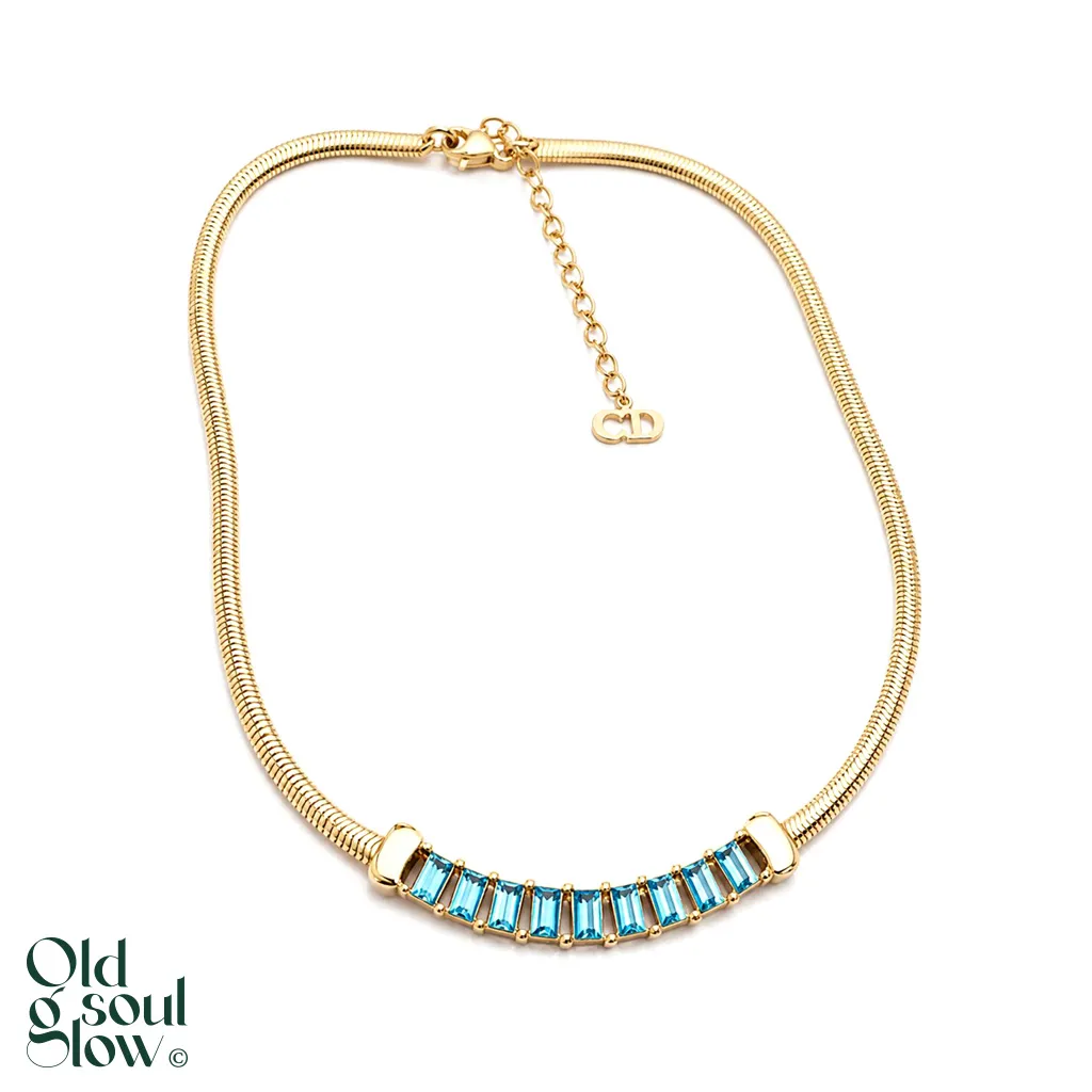 Christian Dior Blue Crystal Necklace