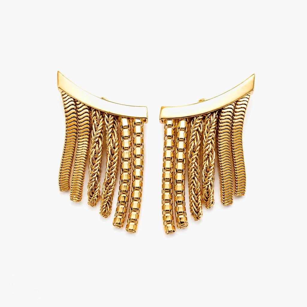 Dior Chain Fringe Earrings by Henkel & Grossé