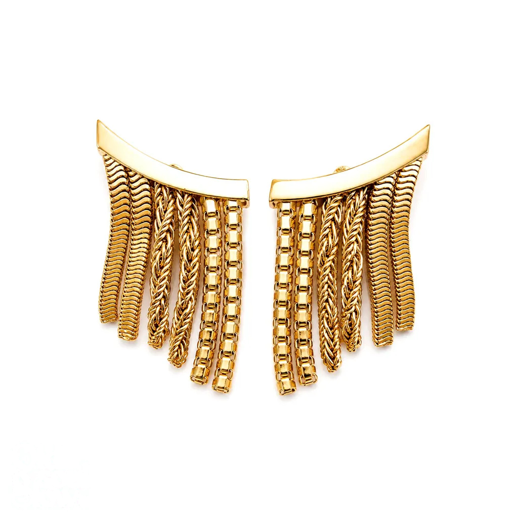 Dior Chain Fringe Earrings by Henkel & Grossé