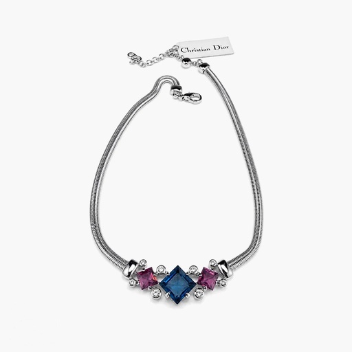 Christian Dior Blue & Berry Crystal Necklace