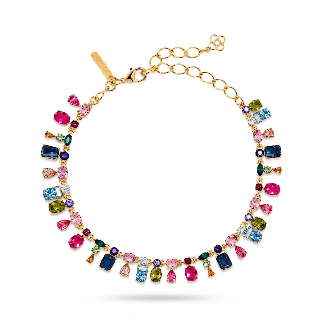 Multicolour Crystal Statement Necklace