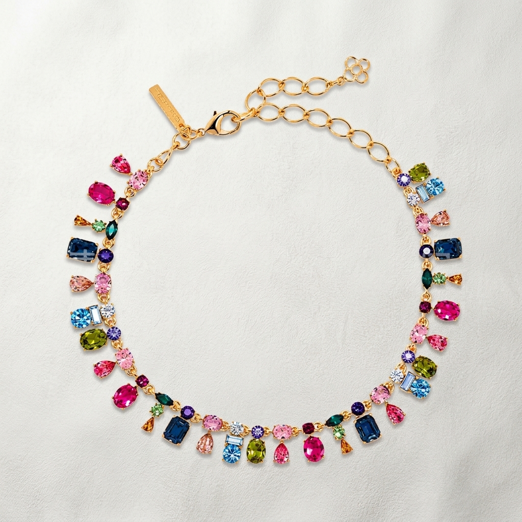 Multicolour Crystal Statement Necklace